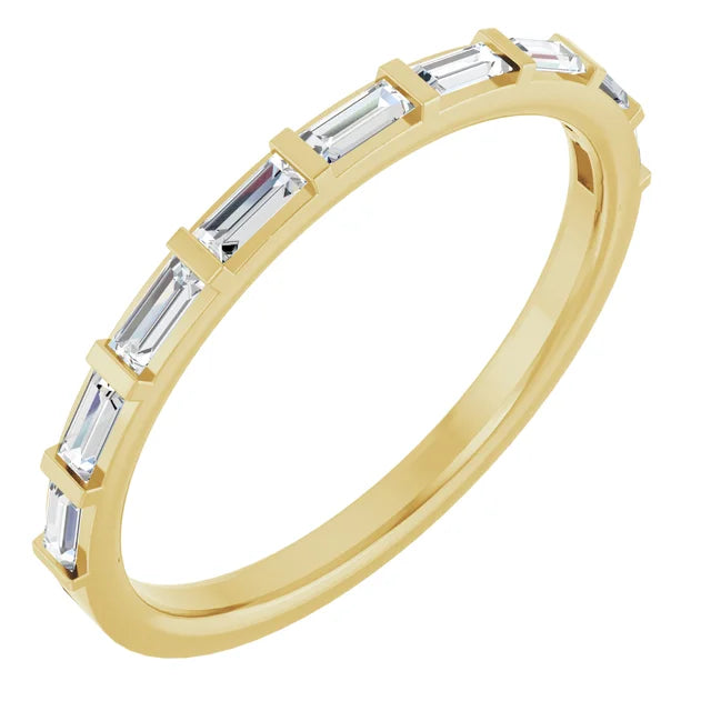 14K Straight Baguette Diamond Anniversary Band