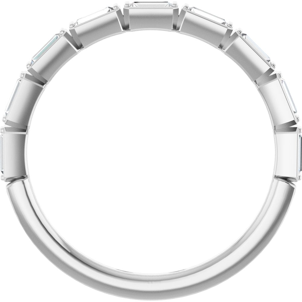 14K Straight Baguette Diamond Bezel Anniversary Band