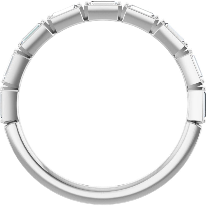 14K Straight Baguette Diamond Bezel Anniversary Band