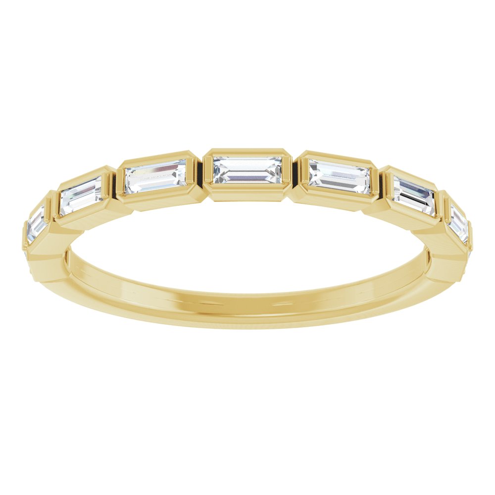 14K Straight Baguette Diamond Bezel Anniversary Band