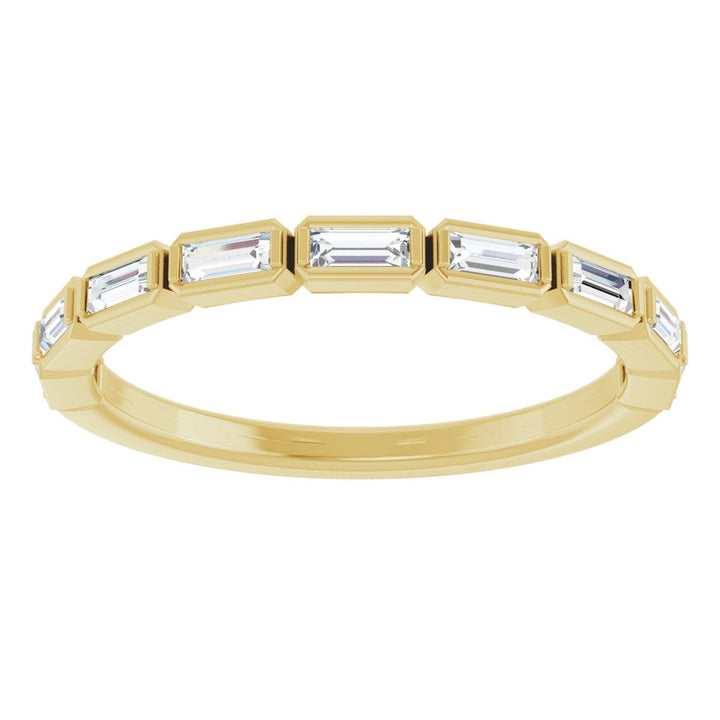 14K Straight Baguette Diamond Bezel Anniversary Band