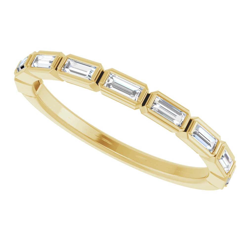 14K Straight Baguette Diamond Bezel Anniversary Band
