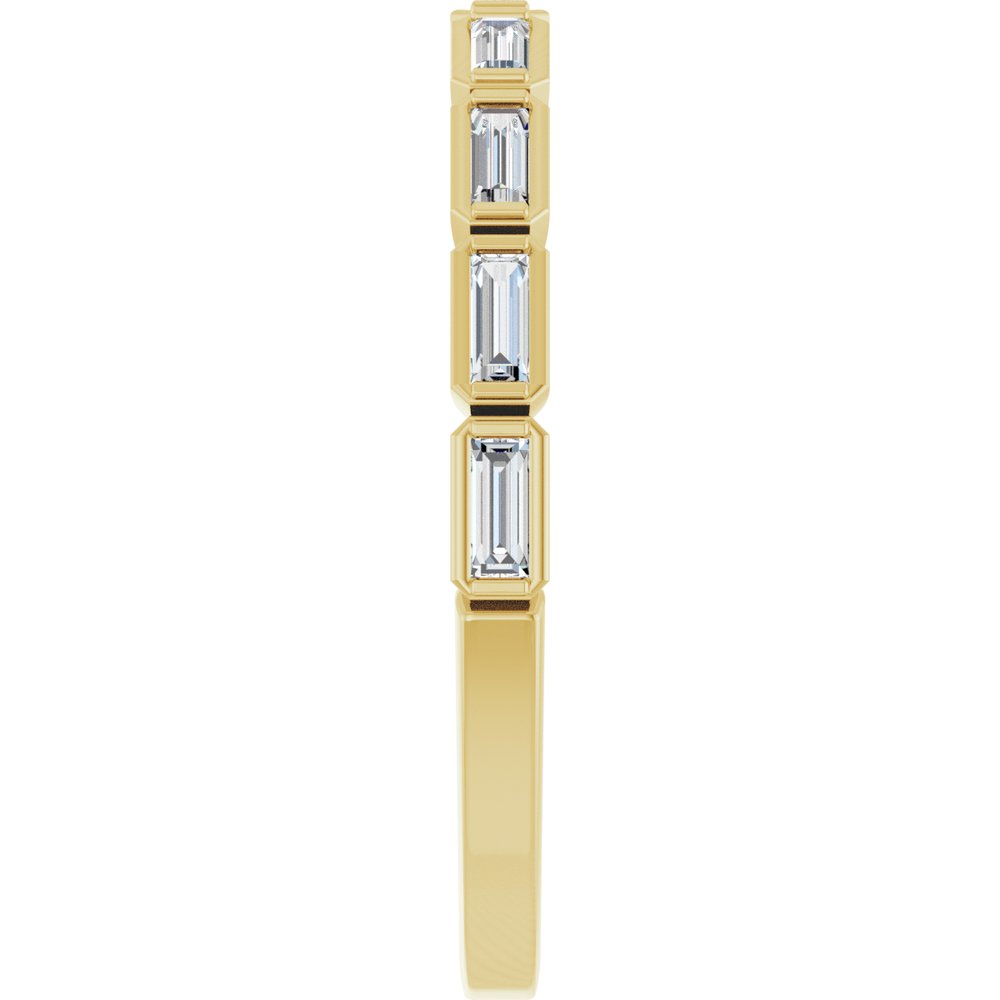 14K Straight Baguette Diamond Bezel Anniversary Band