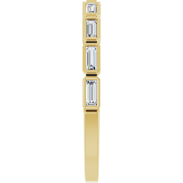 14K Straight Baguette Diamond Bezel Anniversary Band