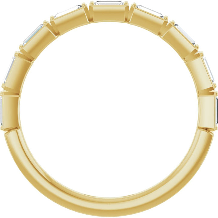 14K Straight Baguette Diamond Bezel Anniversary Band