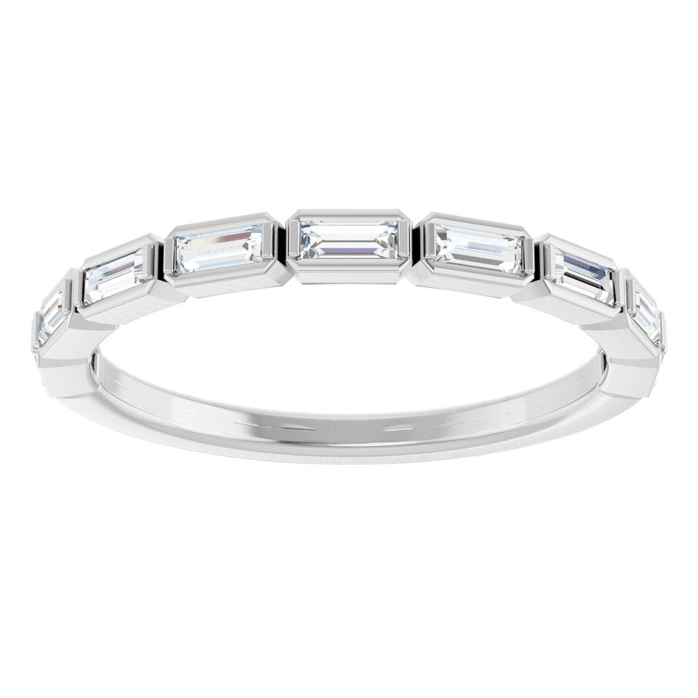 14K Straight Baguette Diamond Bezel Anniversary Band