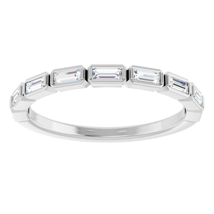 14K Straight Baguette Diamond Bezel Anniversary Band