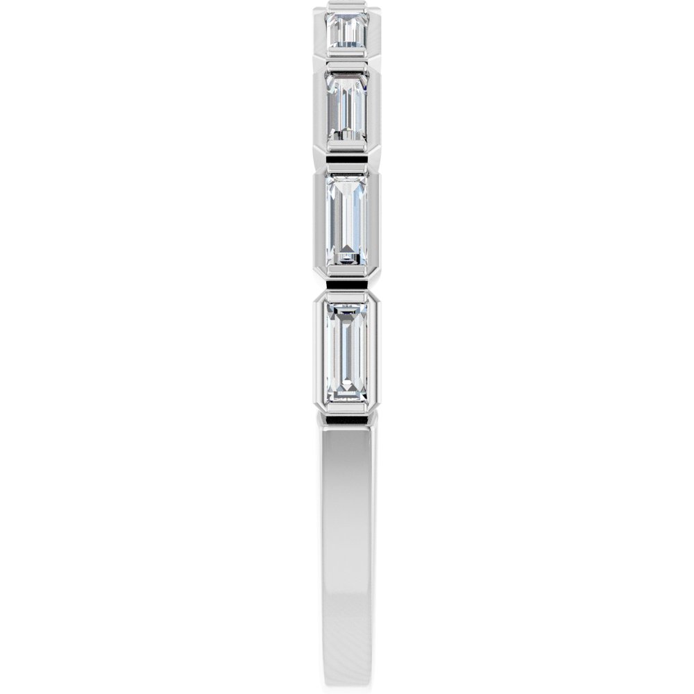 14K Straight Baguette Diamond Bezel Anniversary Band
