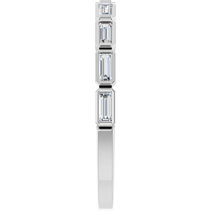 14K Straight Baguette Diamond Bezel Anniversary Band