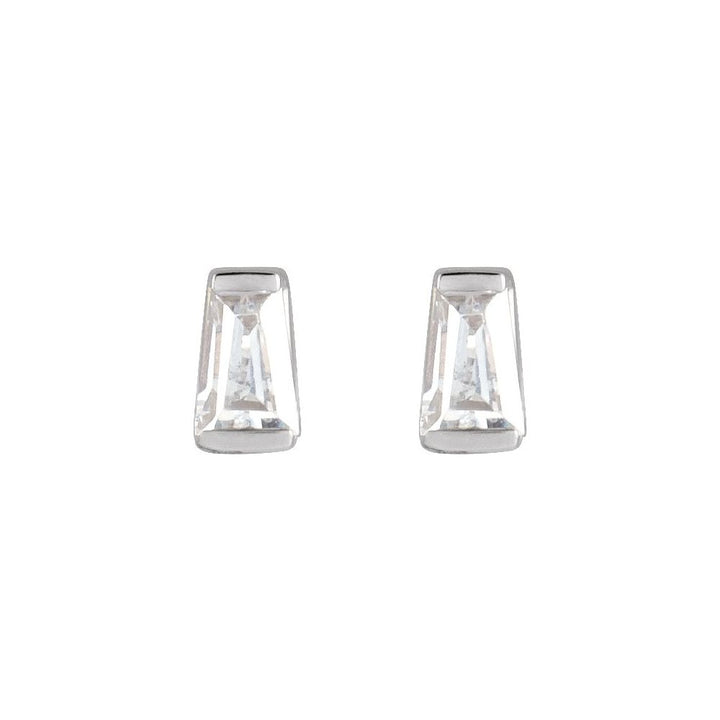 14K Tapered Diamond Baguette Stud
