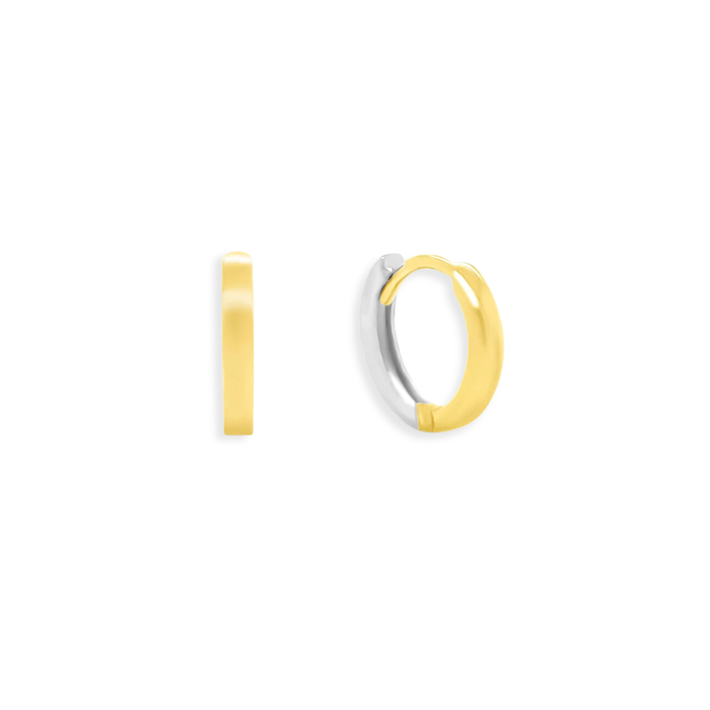 14K Thin Two-Tone Huggies