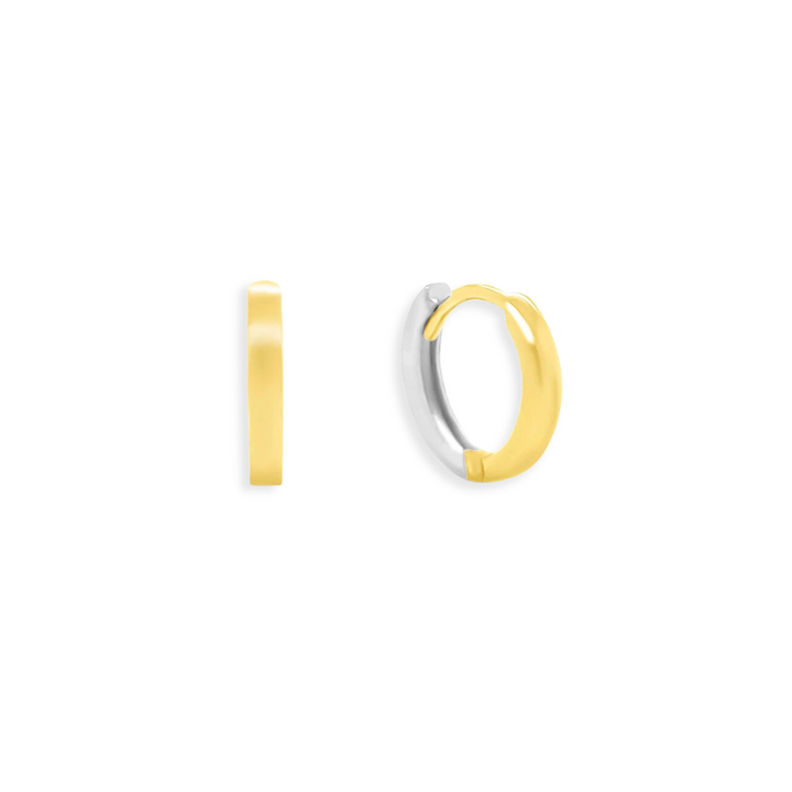 14K Thin Two-Tone Huggies