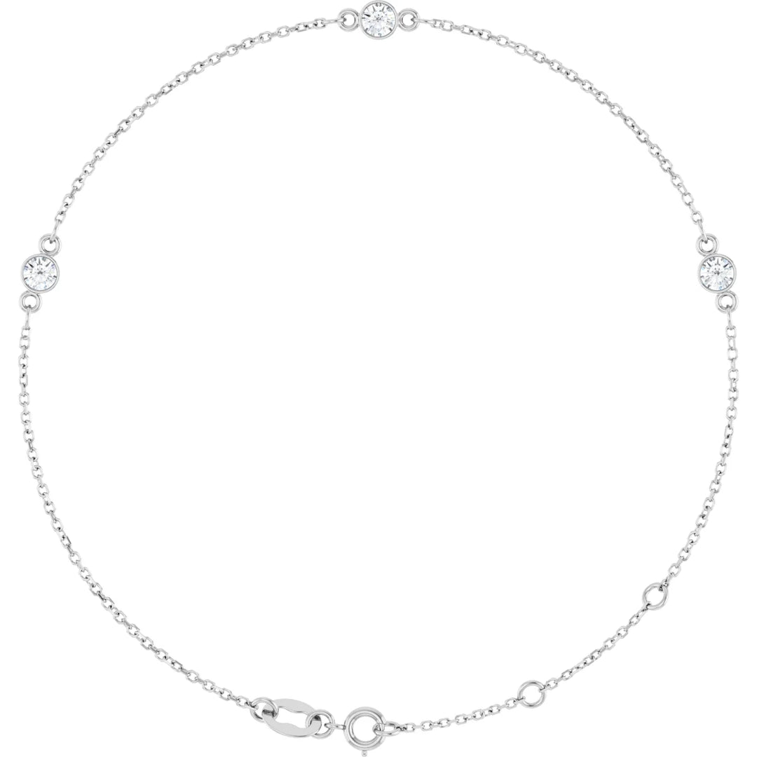 14K Three Bezel Diamond Bracelet