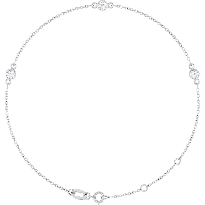 14K Three Bezel Diamond Bracelet