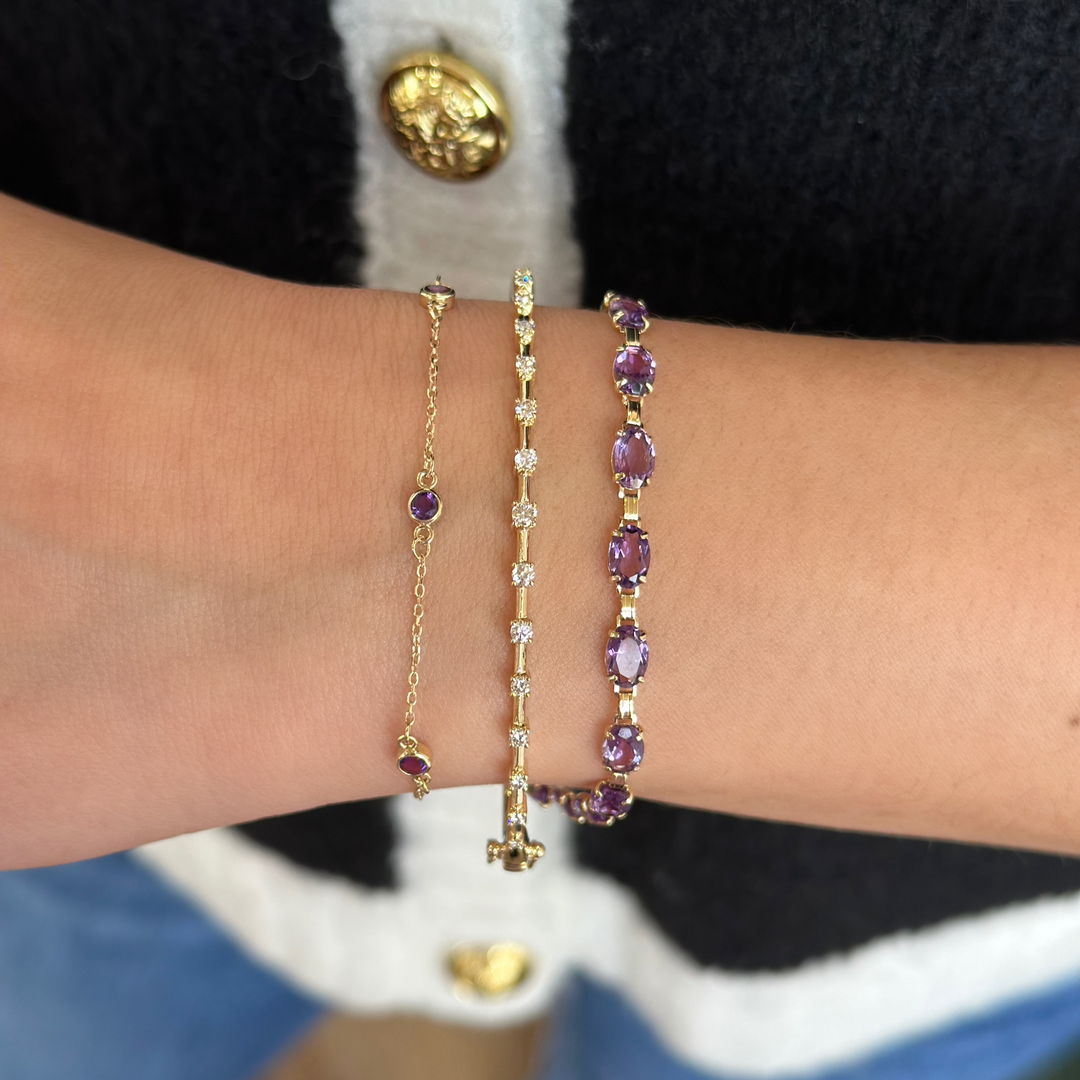 14K Three Bezel Gemstone Bracelet-Embark Fine Jewelry