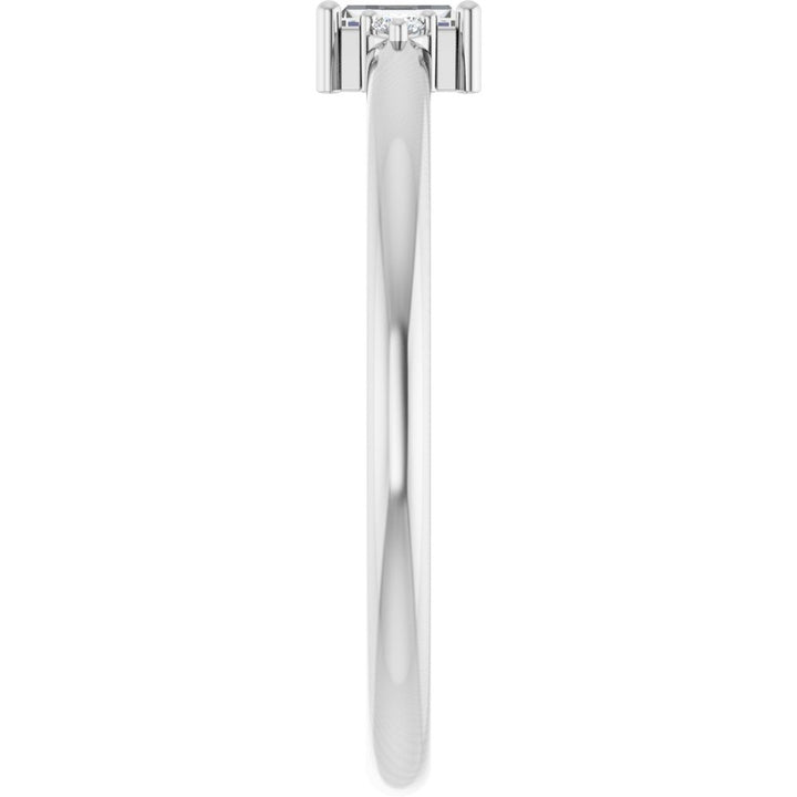 14K Three-Stone Baguette Diamond Ring
