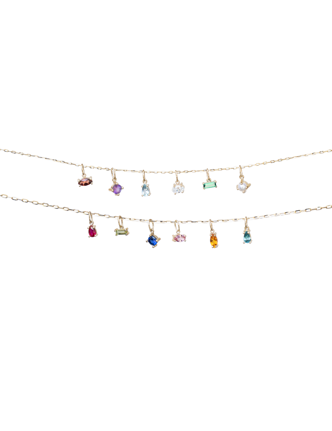 14K Tiny Birthstone Charm
