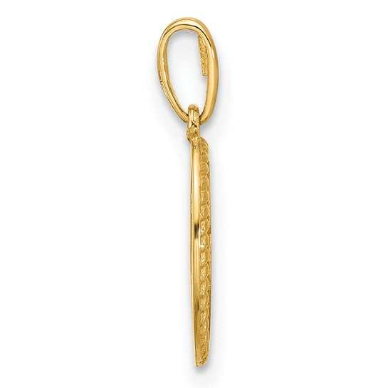 14K Tiny Engravable Oval Rope Charm