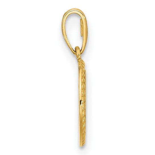 14K Tiny Engravable Round Rope Charm