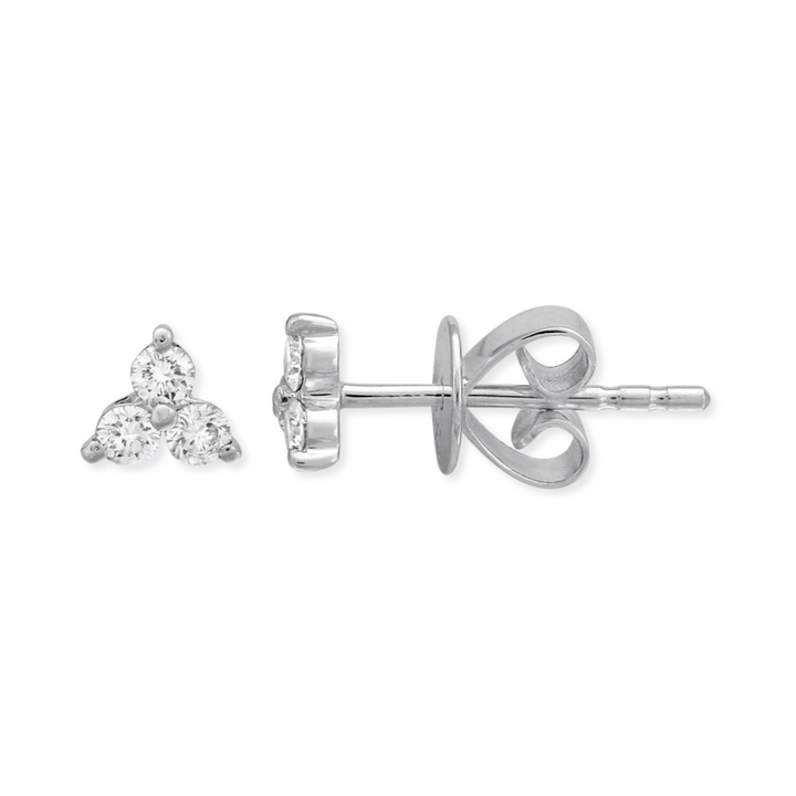 14K Trio Diamond Stud