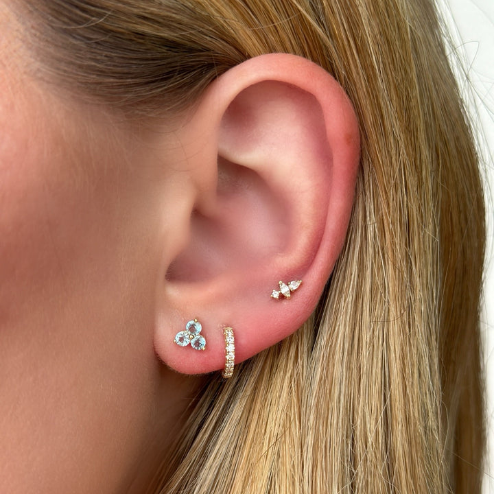 14K Trio Gemstone Studs