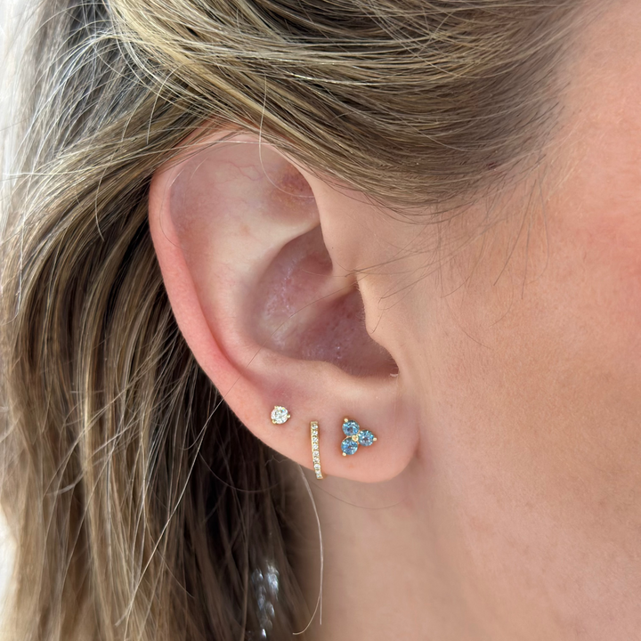 14K Trio Gemstone Studs