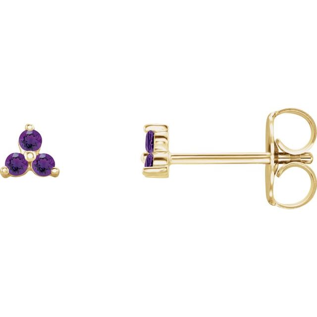 14K Trio Gemstone Studs