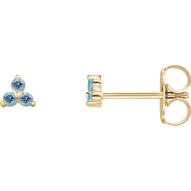 14K Trio Gemstone Studs