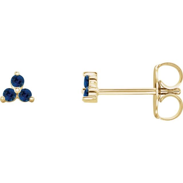 14K Trio Gemstone Studs