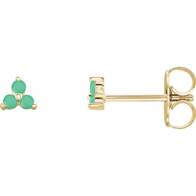 14K Trio Gemstone Studs