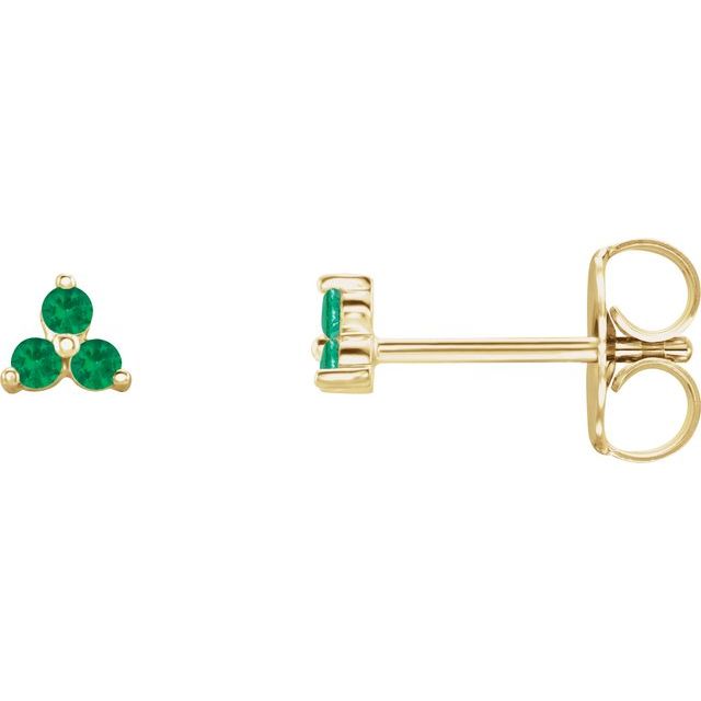 14K Trio Gemstone Studs