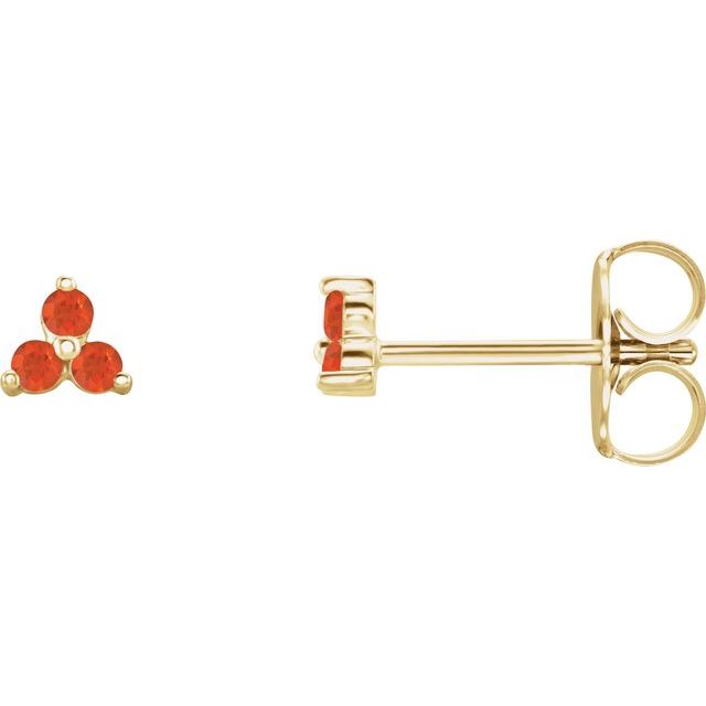 14K Trio Gemstone Studs