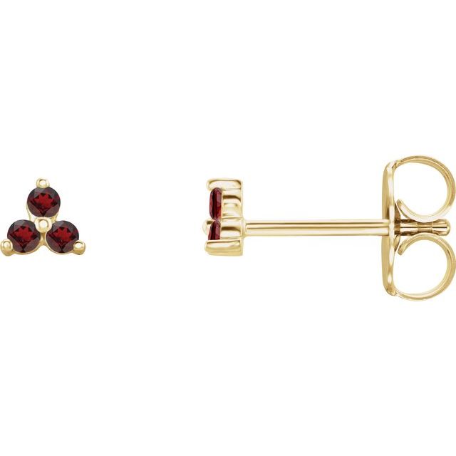 14K Trio Gemstone Studs
