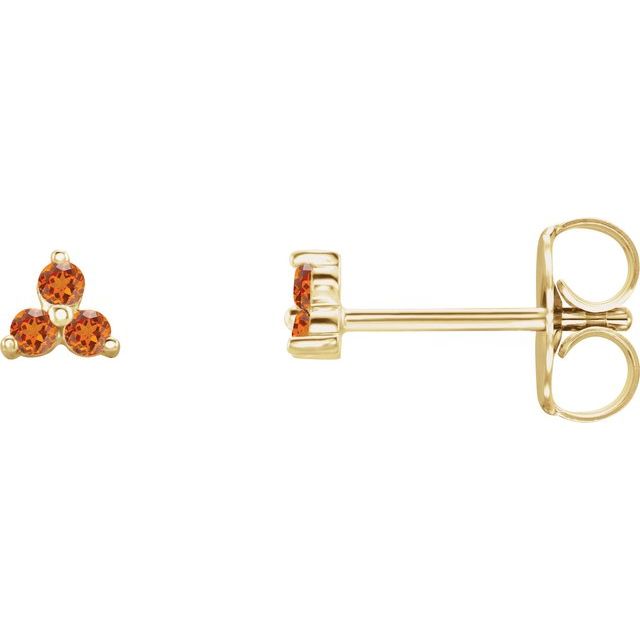14K Trio Gemstone Studs