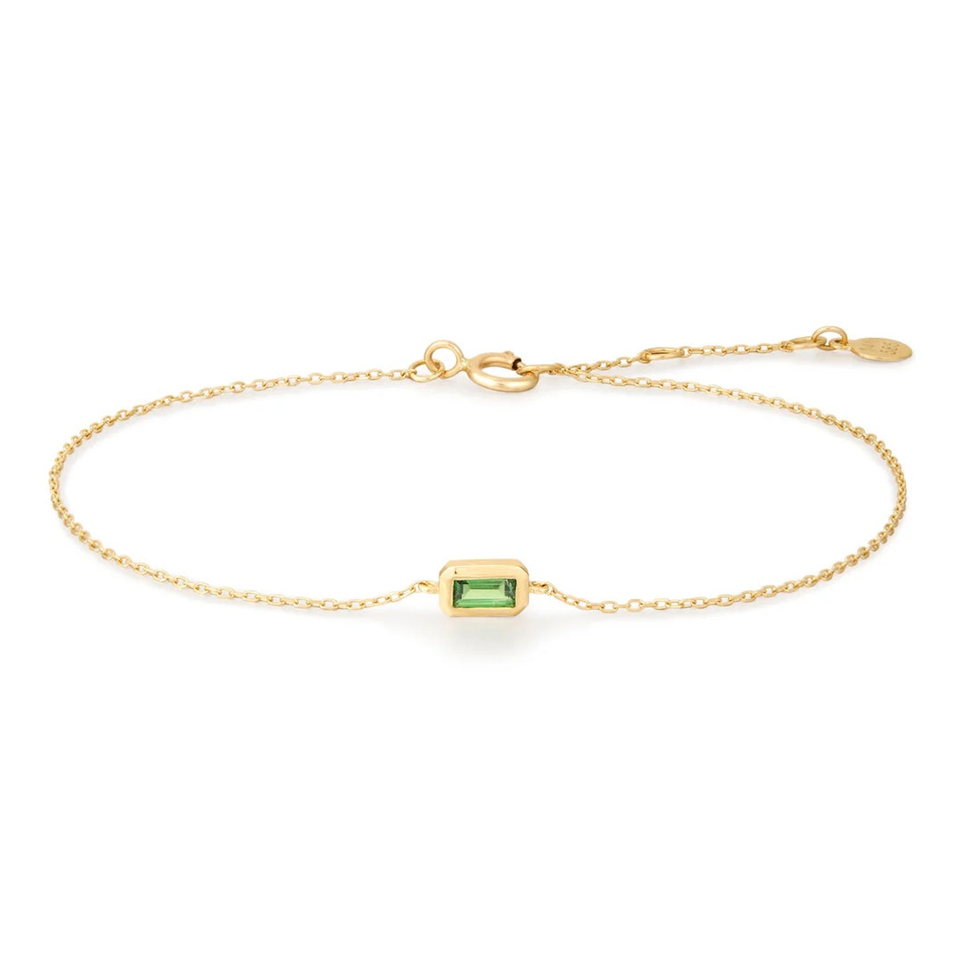 14K Tsavorite Bezel Bracelet