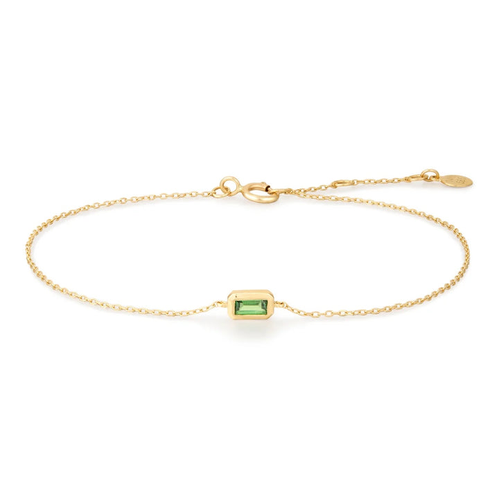 14K Tsavorite Bezel Bracelet