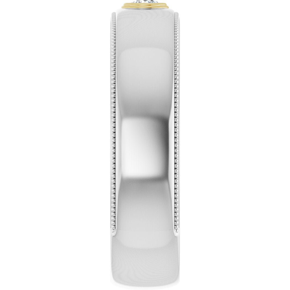 14K Two-Tone Diamond Milgrain Band-Embark Fine Jewelry