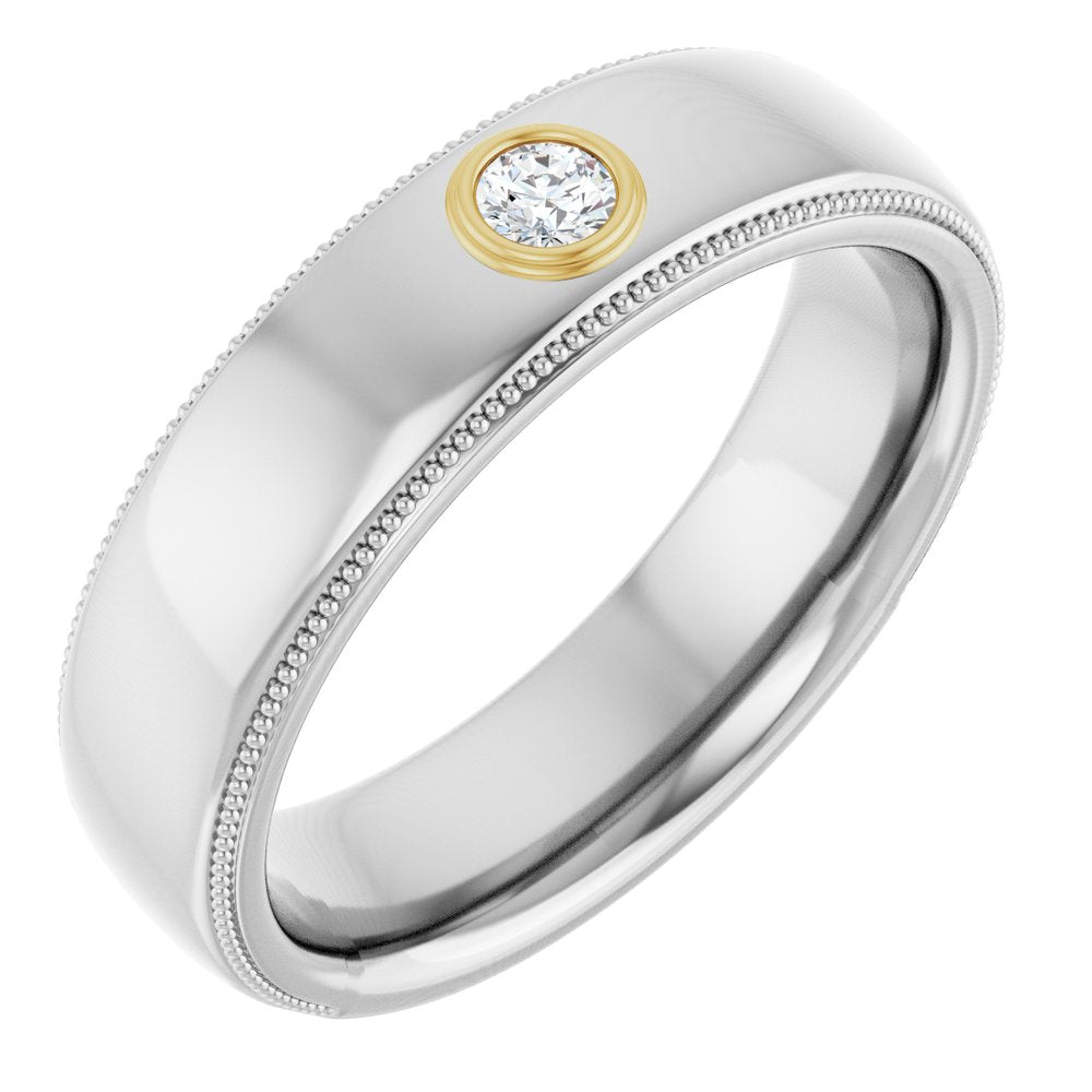 14K Two-Tone Diamond Milgrain Band-Embark Fine Jewelry