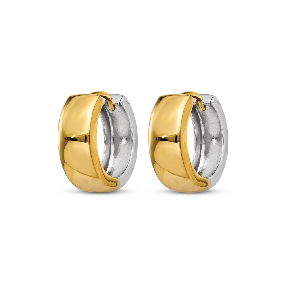 14K Two-Tone Huggies