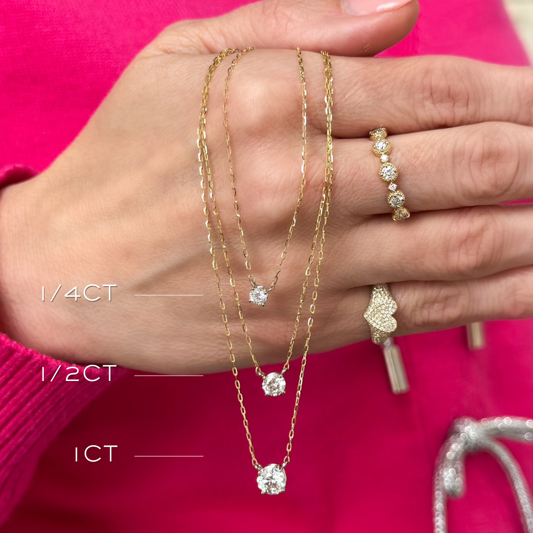 14K Two-Tone Lab Grown Diamond Solitaire Necklace-Embark Fine Jewelry