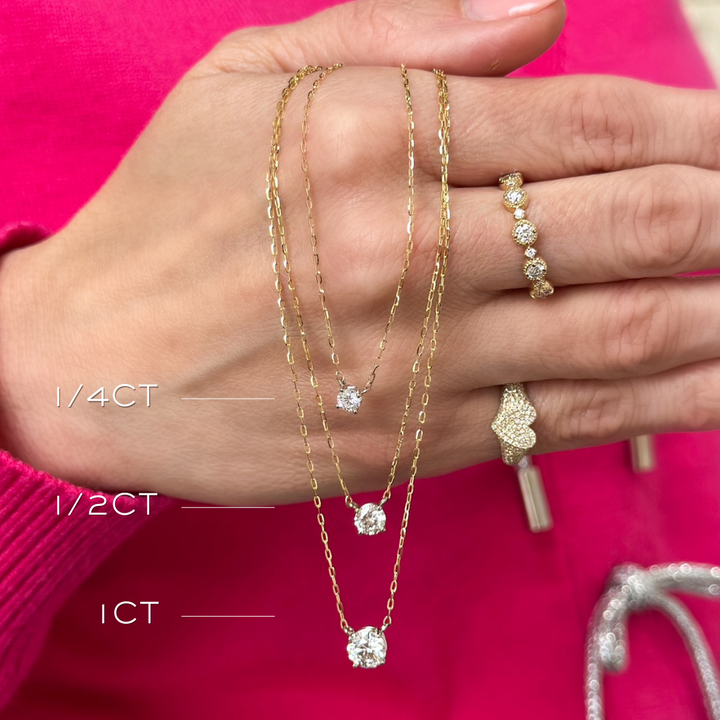 14K Two-Tone Lab Grown Diamond Solitaire Necklace-Embark Fine Jewelry