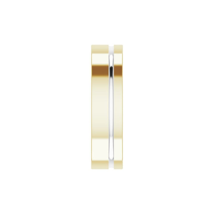 14K Two-Tone Off-Centered Groove Band-Embark Fine Jewelry