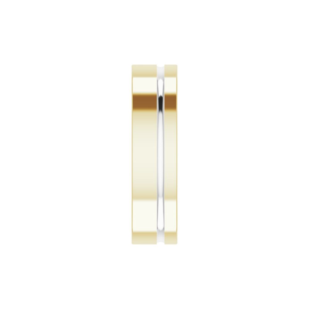 14K Two-Tone Off-Centered Groove Band