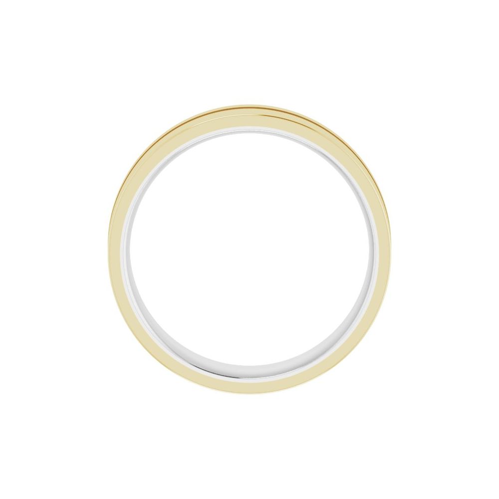 14K Two-Tone Off-Centered Groove Band