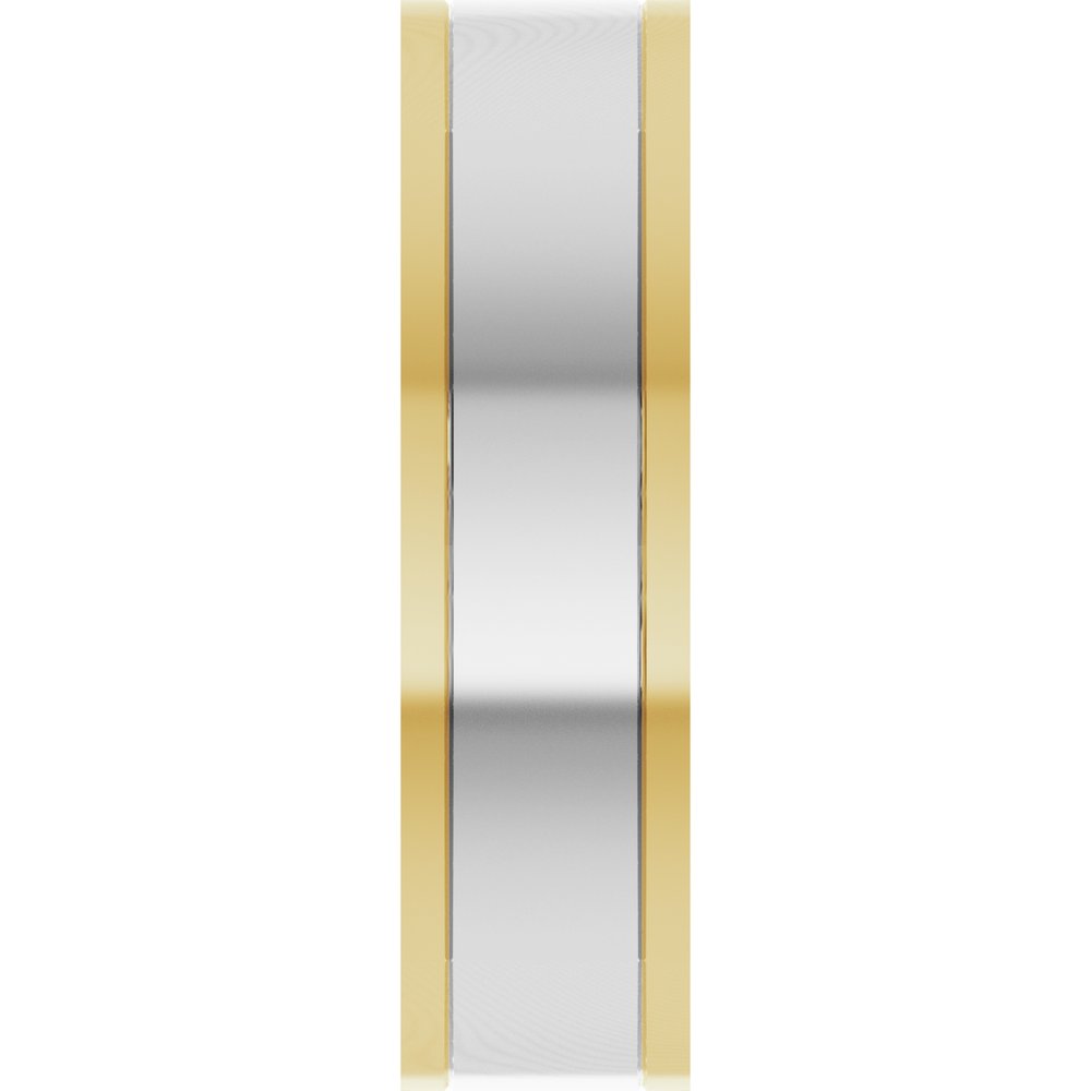 14K Two-Tone Square Comfort-Fit Inlay Band