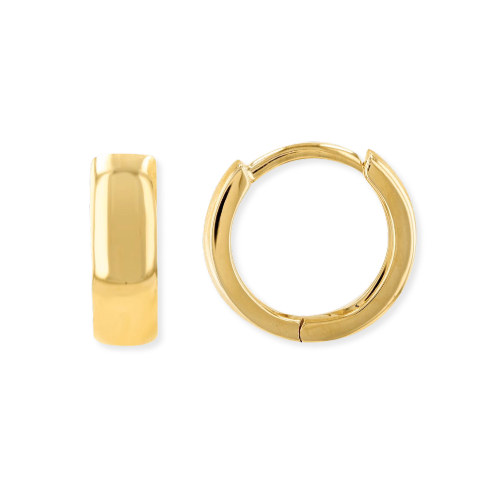 14K Wide Mini Huggies