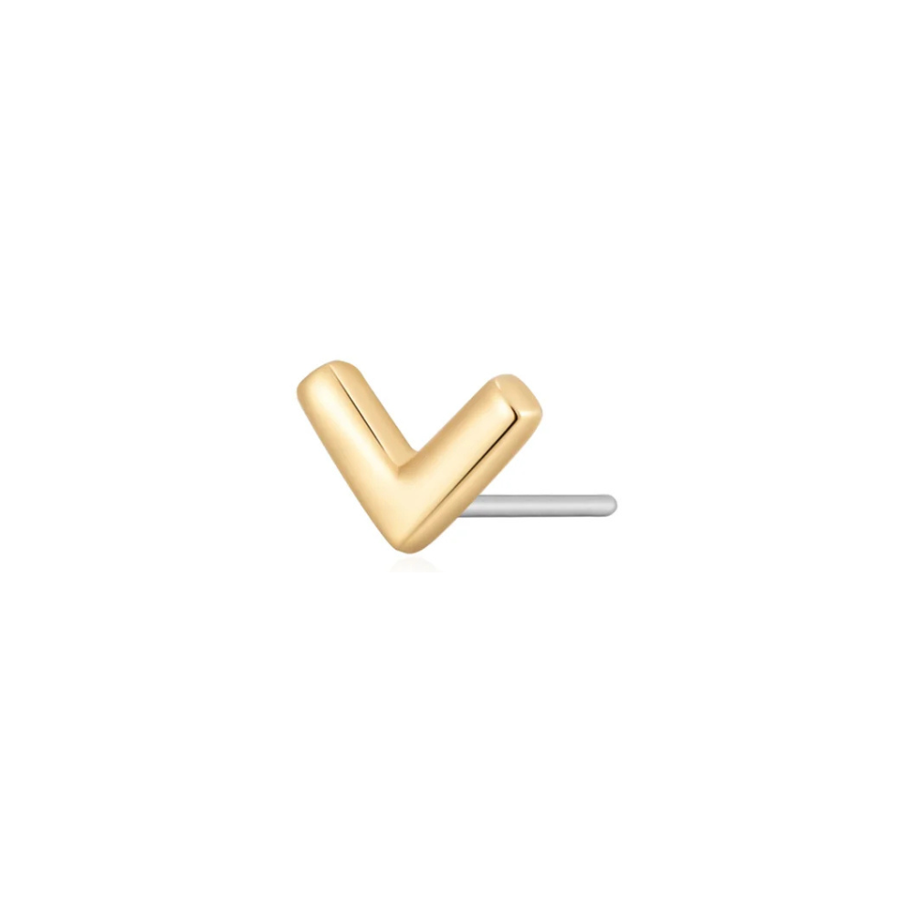 14K Wishbone Flat Back Stud
