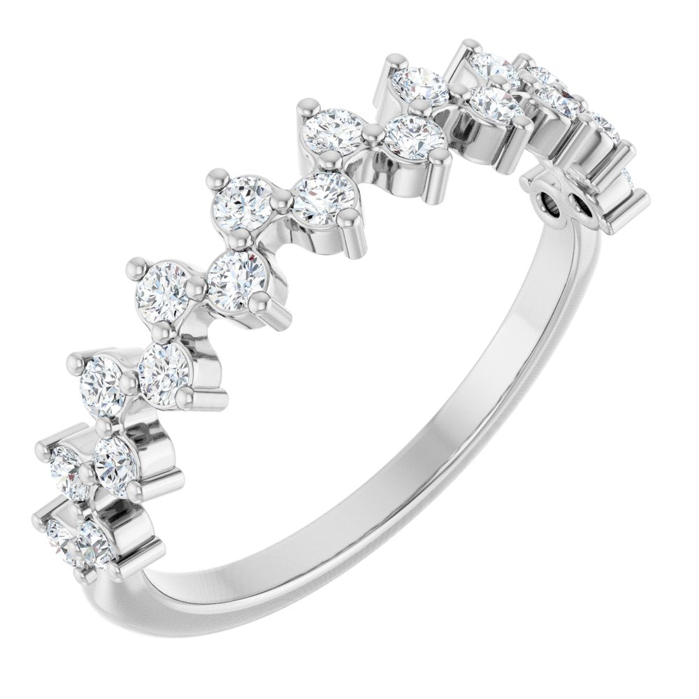 14K Zig-Zag Diamond Anniversary Band