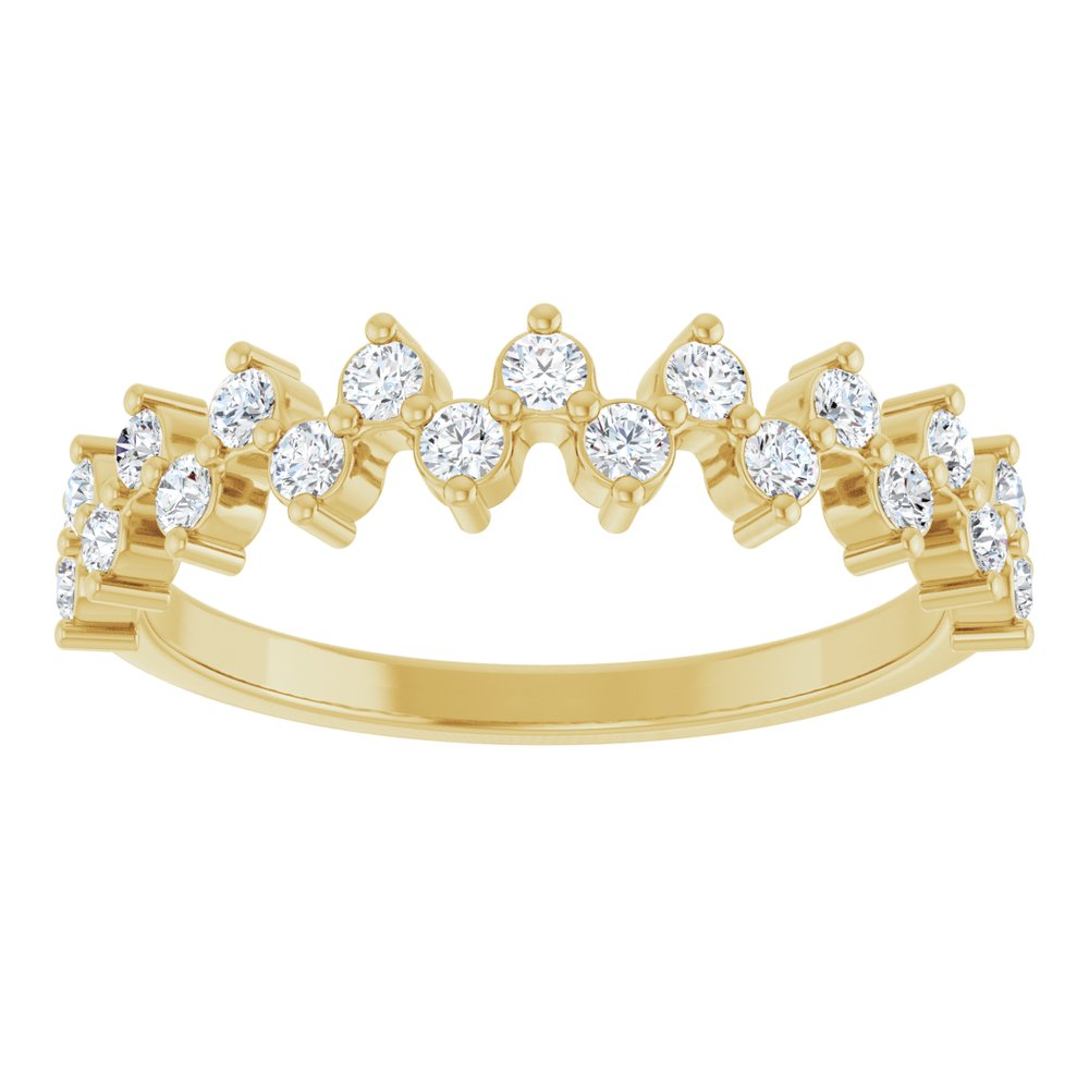 14K Zig-Zag Diamond Anniversary Band