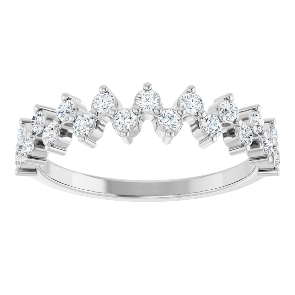 14K Zig-Zag Diamond Anniversary Band